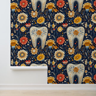 Papel Pintado Bauhaus Flowered Tooth Clínica Dental Decoración D