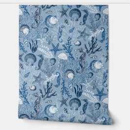 Papel Pintado Beach Coastal Ocean Blue Sea Life