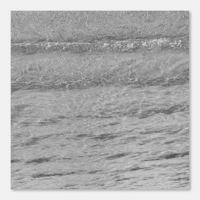Papel Pintado Beach Ocean Water Patterns Claramente Negro Blanco (Anverso)