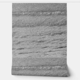 Papel Pintado Beach Ocean Water Patterns Claramente Negro Blanco
