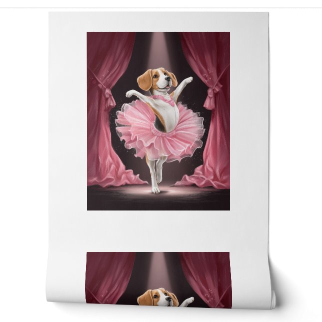 Papel Pintado Beagle Bailarina - Baile Divertido de Perro (Desenrollar)