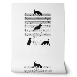 Papel Pintado Beagle dog Music Note Clef Musician Beagle do