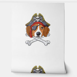 Papel Pintado Beagle Pirate Costume Jolly Roger Bandera Cruz de 