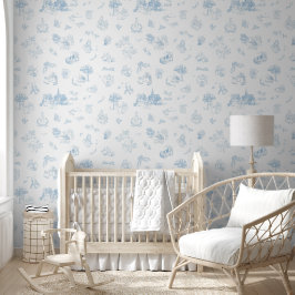 Papel Pintado Beatrix Peter the Rabbit Toile Chinoiserie Blue 