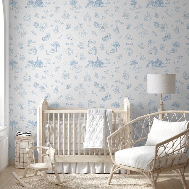 Papel Pintado Beatrix Peter the Rabbit Toile Chinoiserie Blue  (Niños)