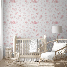 Papel Pintado Beatrix Peter the Rabbit Toile Chinoiserie Red