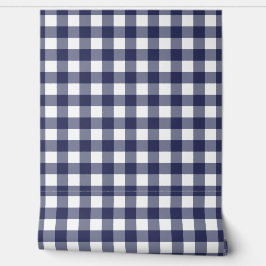 Papel Pintado Beautiful Navy Gingham Check Green Buffalo Plaid
