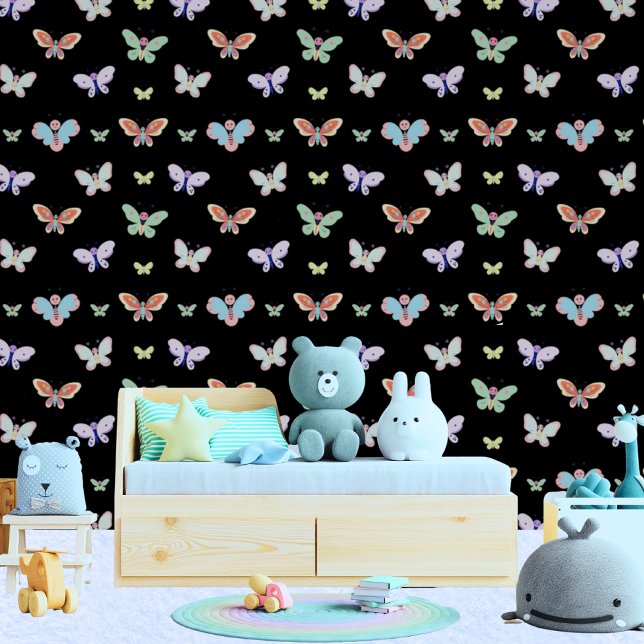 Papel Pintado Bebé De Mariposa Arcoiris Y Niños Negros (Boys Bedroom | Playroom)