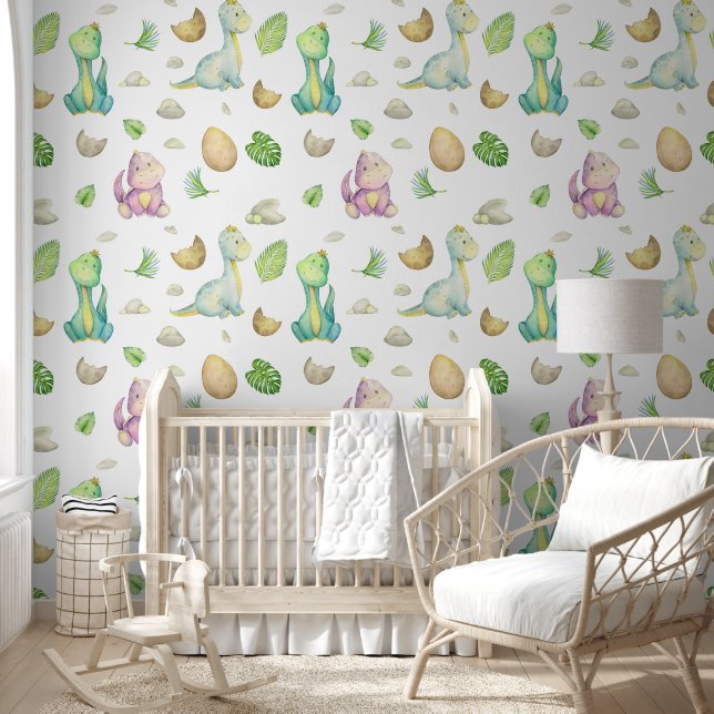 Papel Pintado Bebé dinosaurio lindo (Niños)