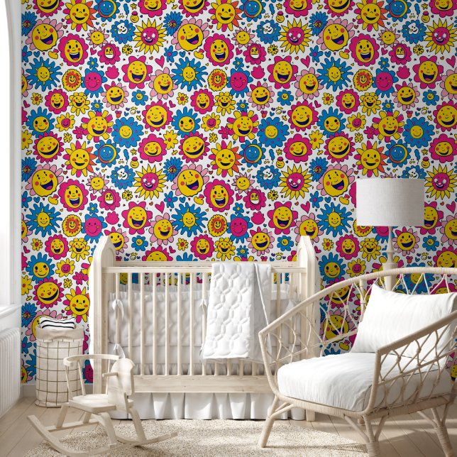 Papel Pintado Bebés adorables con la cara alegre (Niños)