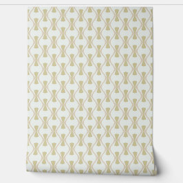 Papel Pintado Beige hourglass and wave retro pattern on white