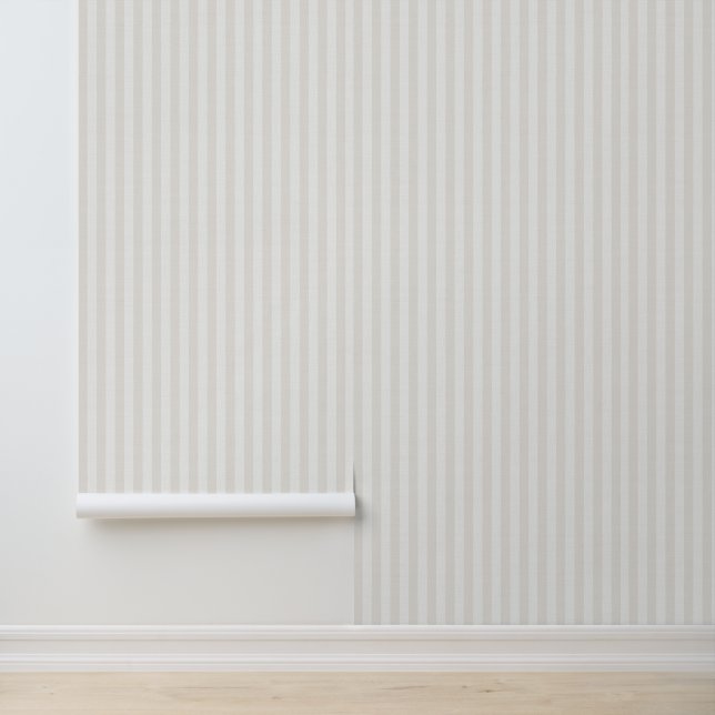 Papel Pintado Beige Vertical Stripes Linen Texture Coastal (Solicitud)