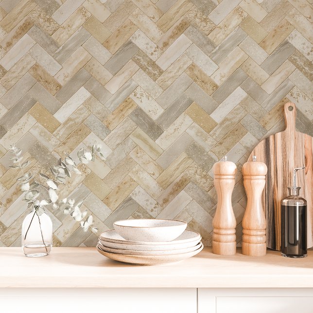Papel Pintado Beige y Cream Herringbone Chevron (Subido por el creador)