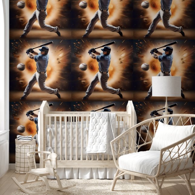 Papel Pintado Béisbol Supercargado, (Niños)