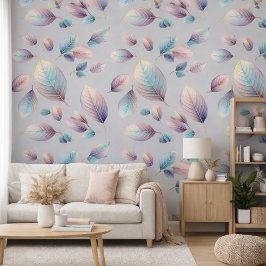 Papel Pintado Belleza etérea Tono suave Hojas Pastel singulares