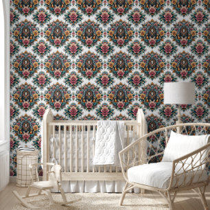 Papel Pintado Belleza ruidosa: Suplendor León y Floral
