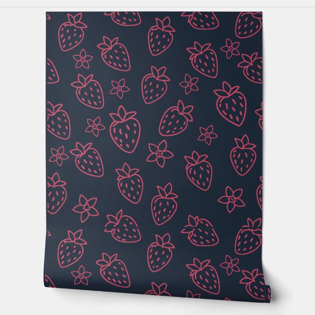 Papel Pintado Berry Sweet Bloom Wallpaper (Desenrollar)