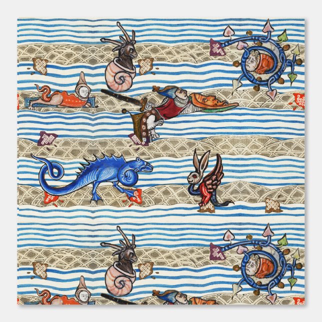 PAPEL PINTADO BESTIARIO MEDIEVAL, ANIMALES DE FANTASÍA DE MONSTR (Anverso)