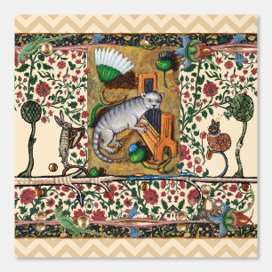 PAPEL PINTADO BESTIARIO MEDIEVAL EXTRAÑO, MÚSICA, ÓRGANO DE JUEG