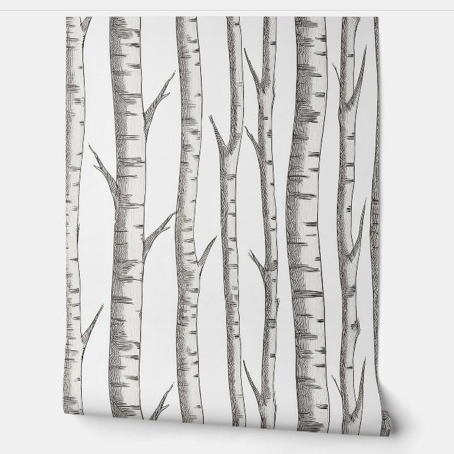Papel Pintado Birch: Inspirado en la naturaleza (Desenrollar)