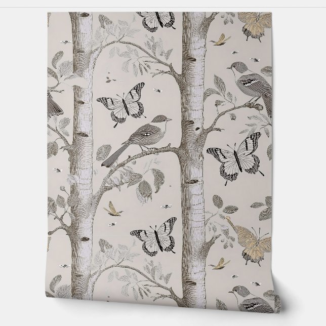 Papel Pintado Birches de Woodland (Desenrollar)