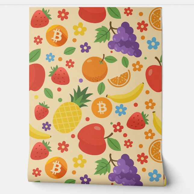 Papel Pintado Bitcoin Fruits (Desenrollar)