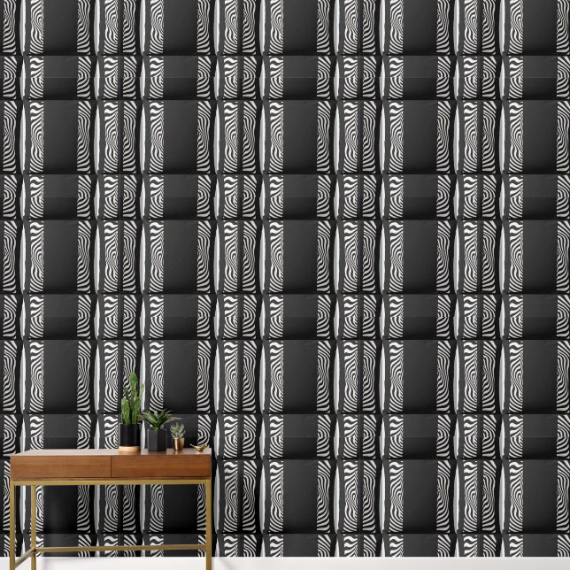 Papel Pintado Bizcocho Negro Y Blanco (Pasillo)