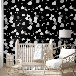 Papel Pintado Black an white love hearts wallpaper