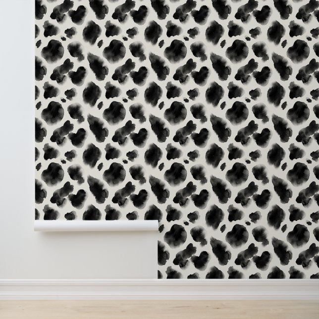Papel Pintado Black and White Cow Print Pattern (Solicitud)