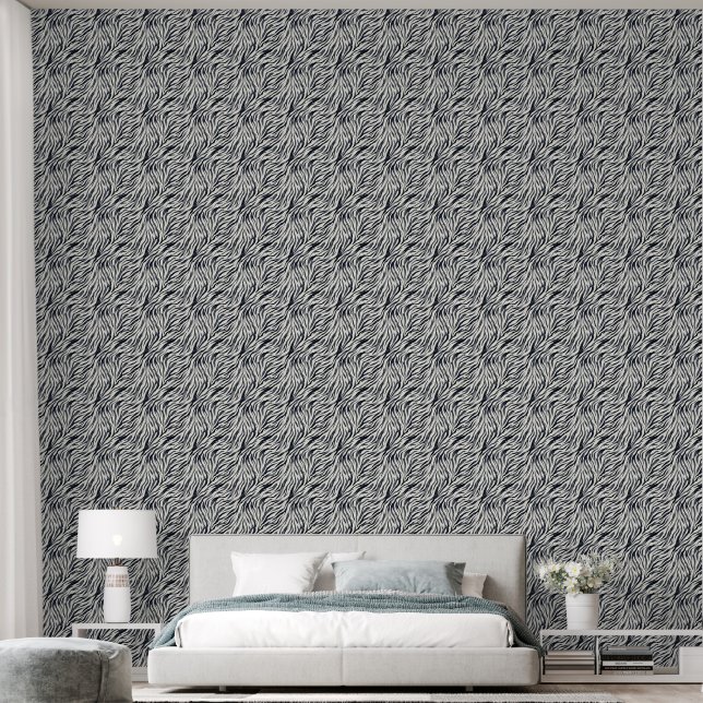 Papel Pintado Black and White Zebra Print Pattern (Dormitorio)