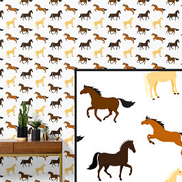 Papel Pintado Black Brown Golden Horse