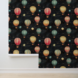 Papel Pintado Black Chalkboard Hot Air Balloon Kindergarten Wall