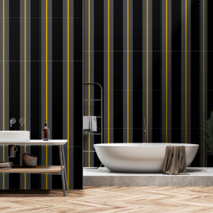 Papel Pintado Black Gray Gold Ultra Wide De Seis Pulgadas De Ban