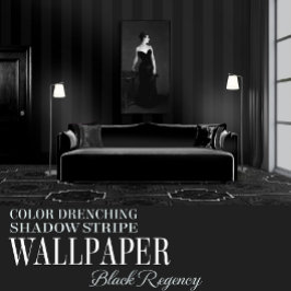 Papel Pintado Black Regency Six Inch Shadow Stripe