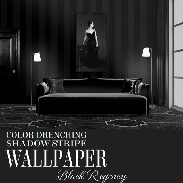 Papel Pintado Black Regency Six Inch Shadow Stripe (Subido por el creador)