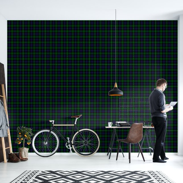 Papel Pintado Black Watch Tartan Plaid (Sala de estar)