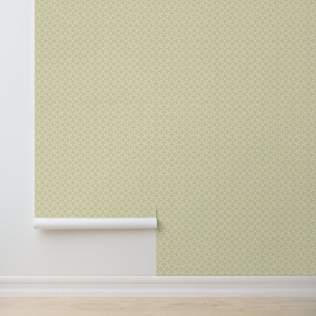 Papel Pintado Blanco beige abstracto geométrico al estilo islámi (Solicitud)