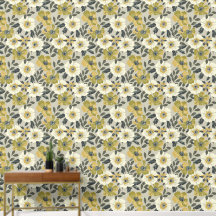 Blanco verde floral grande y gris