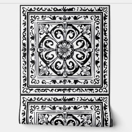 Papel Pintado Blanco y negro intrincados