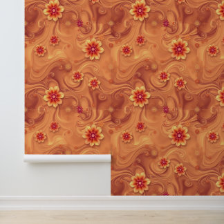 Papel Pintado Bloom dorado: Bizardos etéreos florales