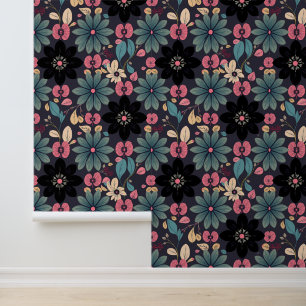 Papel Pintado Bloom nocturno: Encantando la fantasía floral oscu