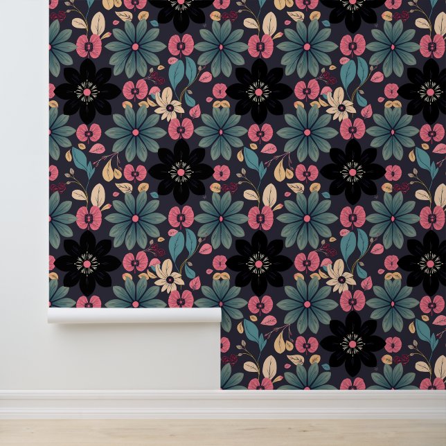 Papel Pintado Bloom nocturno: Encantando la fantasía floral oscu (Solicitud)