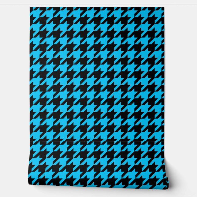 Papel Pintado Blue Black Houndstap Check (Desenrollar)