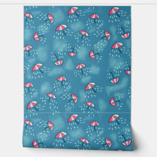 Papel Pintado Blue Cute Parrella Rainy Weather Kids
