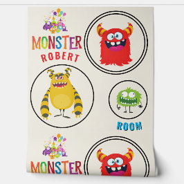 Papel Pintado Blue FUN Monster Kids' Rooms Child Name
