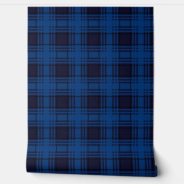 Papel Pintado Blue Jewel Tartan Plaid (Desenrollar)