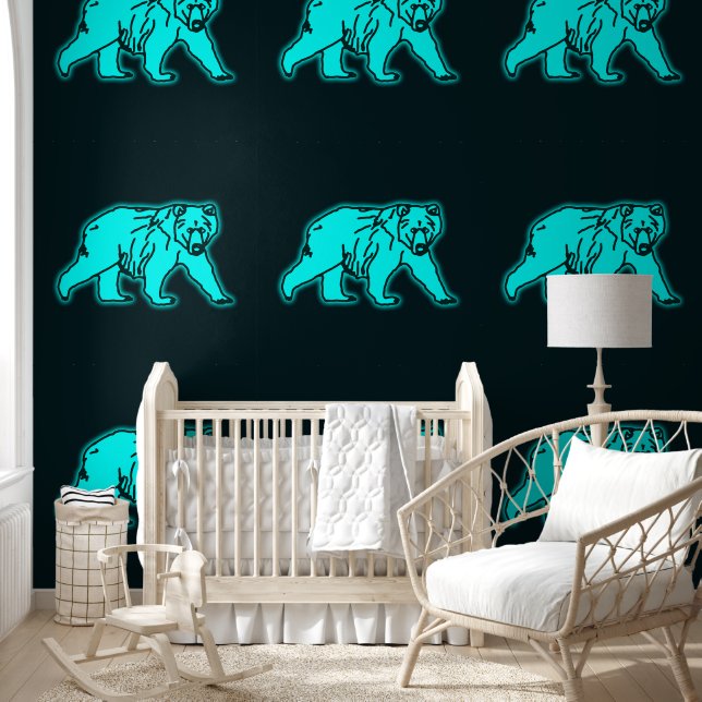 Papel Pintado Blue Kodiak Bear (Niños)