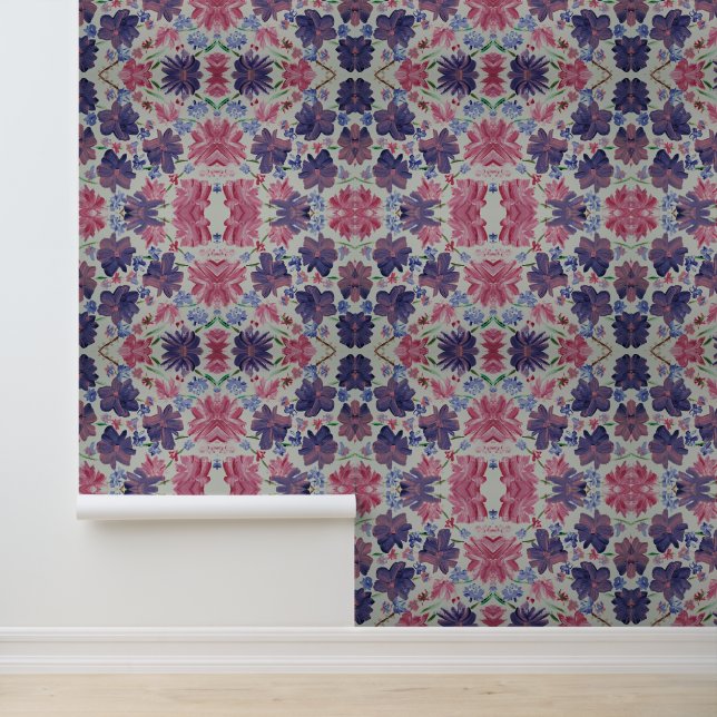 Papel Pintado Blue Moon Rosa Floral Peel & Stick (Solicitud)