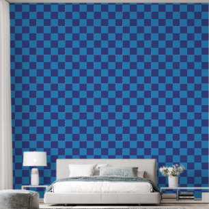 Papel Pintado Blue on Blue Checkerboard