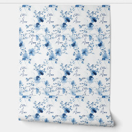 Papel Pintado Blue on Blue, Flor Blossom Backups